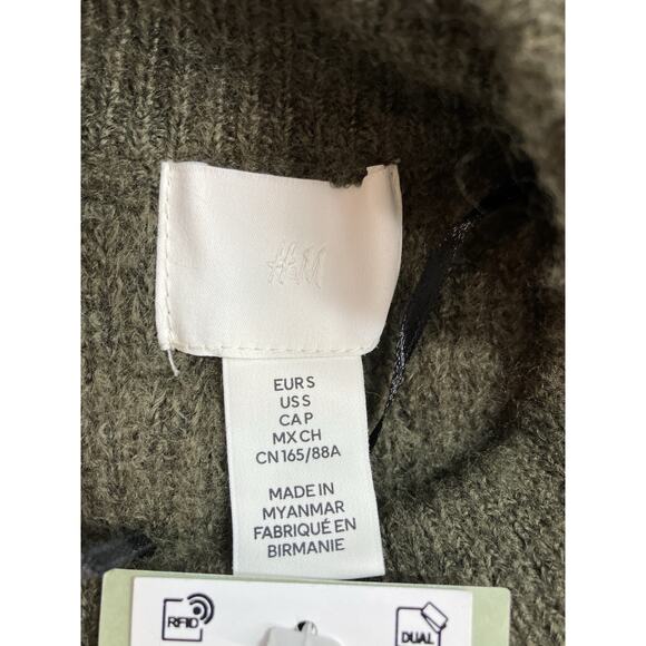 H&M Oversized Long Green Mock-neck Knit Sweater Women’s Size S NWT - Picture 4 of 6